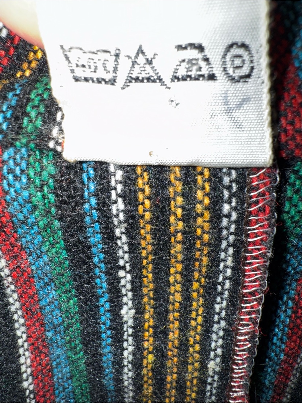 VINTAGE Striped Shirtdress Woven Midi Dress Rockabilly Pin Up Rainbow MCM 40 L - Picture 6 of 8
